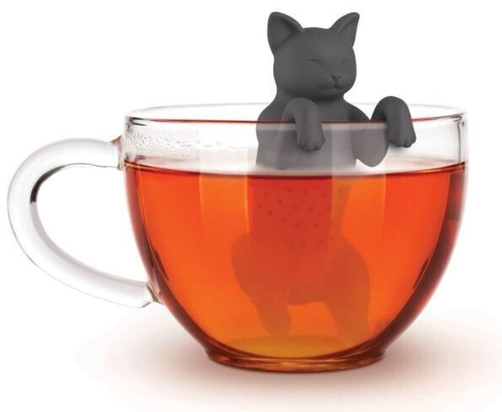 NEW Fred Cat Purr-Tea Tea Infuser Silicone Grey Cats Kitchen Accessory